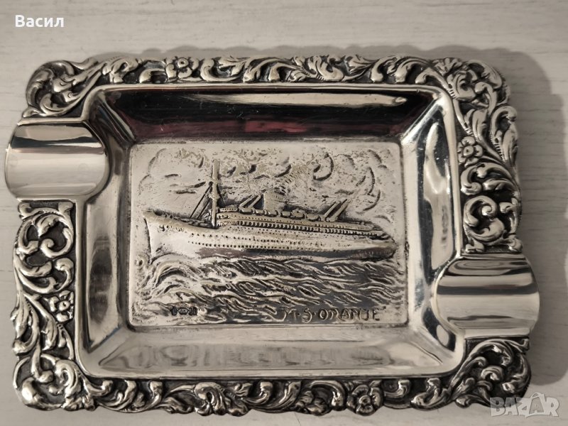 посребрен пепелник , снимка 1