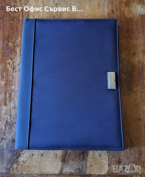 папка луксозна за документи кожена синя Марксман Marksman Размер А4, снимка 1