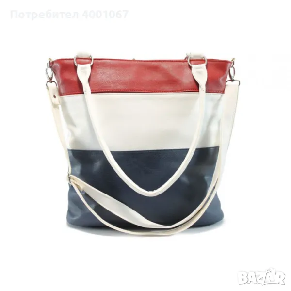 кожена дамска чанта с дръжки, снимка 1