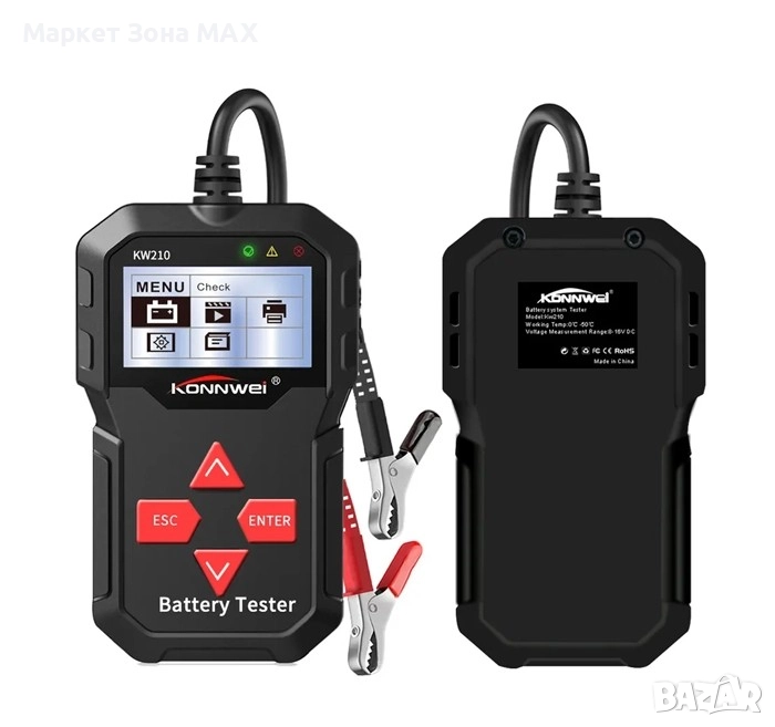 Тестер за акумулатор – KW210/PA123 12V, снимка 1