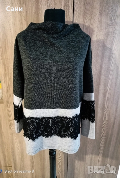 Есенна блуза с дантела , снимка 1