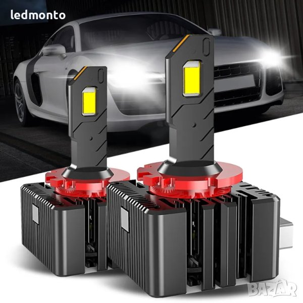 Двойно по-ярки 160W LED фарове, съвместими с оригиналните D3S/D1S/D2S крушки!, снимка 1