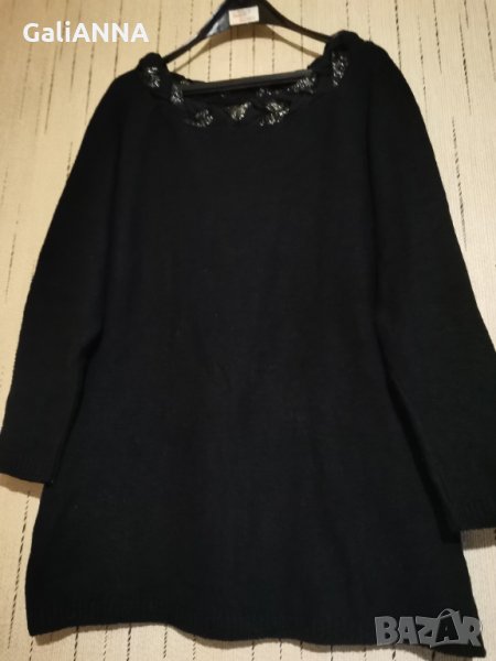 СТРАХОТНА ТУНИКА ПЛЕТИВО С ЕФЕКТНА ЯКА 2XL, снимка 1