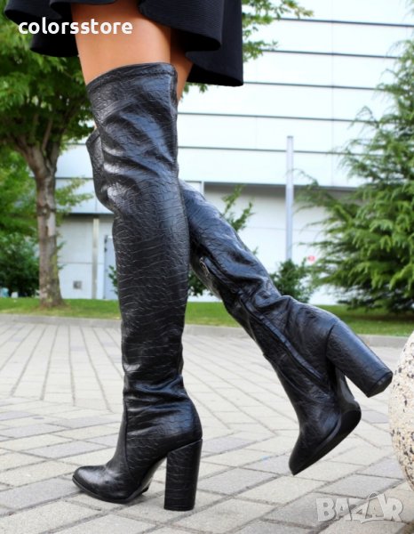 Ботуши на ток - черен крок - 049, снимка 1