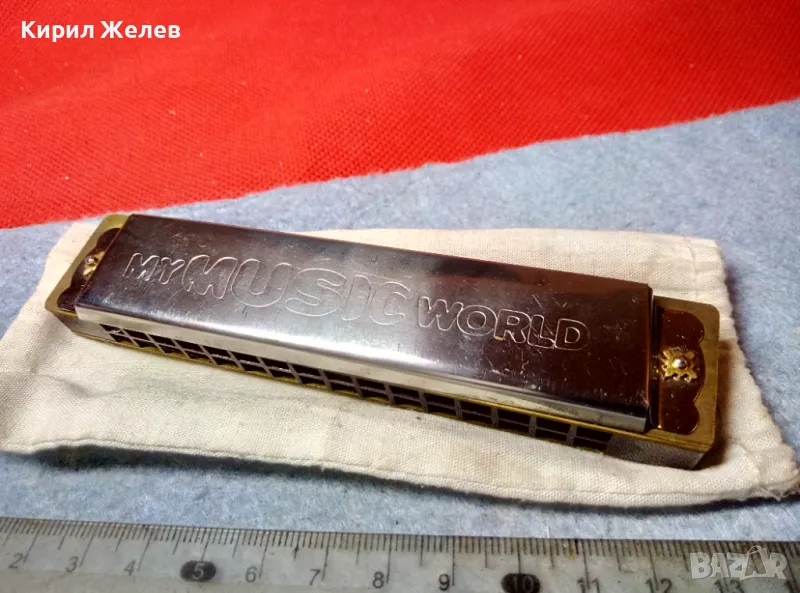 MY MUSIC WORLD Стара УСТНА ХАРМОНИКА КОЛЕКЦИОНЕРСКИ РЯДЪК МОДЕЛ с КАЛЪФЧЕ 48334, снимка 1