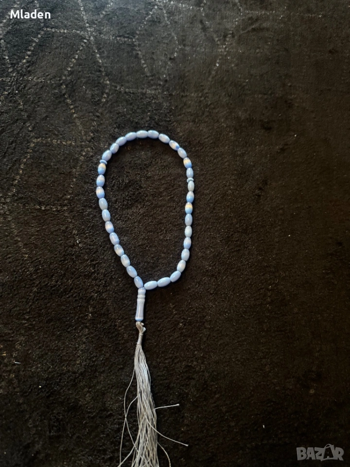 Броеница от син ахат, снимка 1