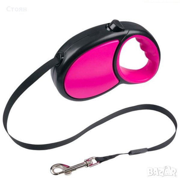 Механична каишка за кучета Фуксия Черна 5м, снимка 1