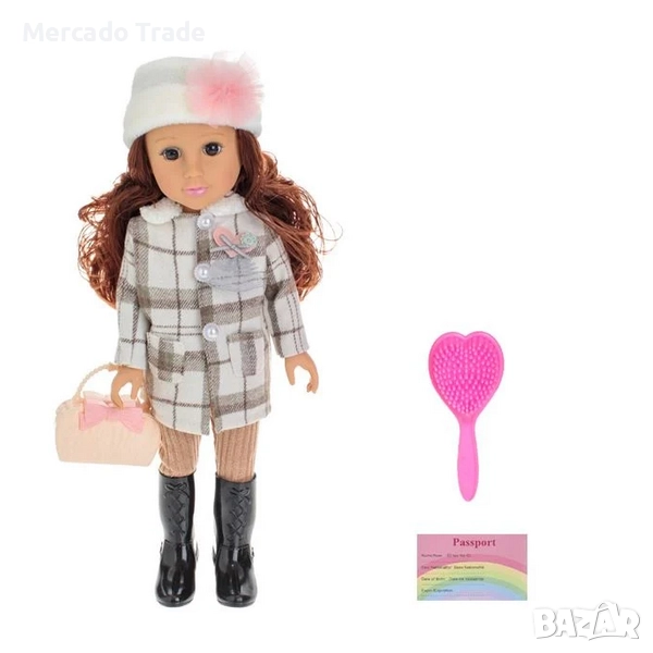 Интерактивна кукла Mercado Trade, Със звук, Бежово каре, 48см, снимка 1