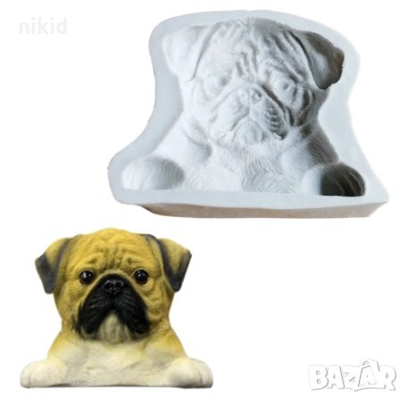Мопс Куче силиконов молд форма за украса торта с фондан шоколад гипс, снимка 1