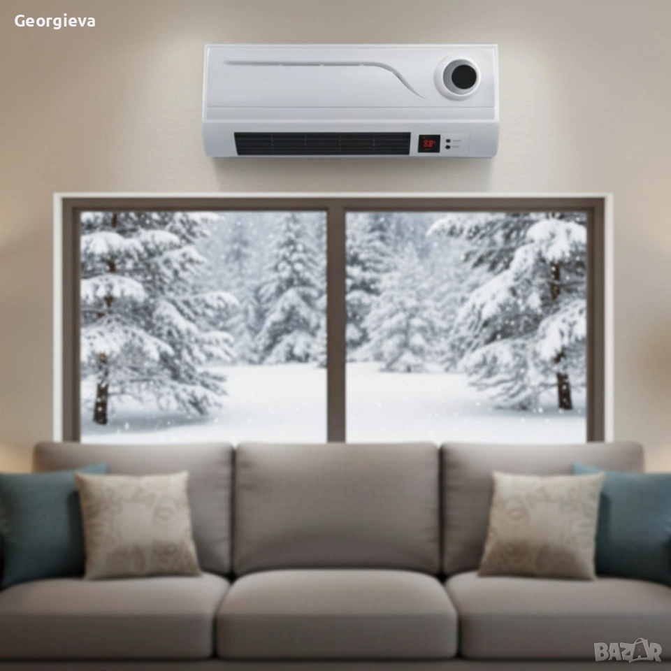 Отоплителна печка за стена Rosberg R51973A – 2000W, дистанционно управление и LED дисплей, снимка 1