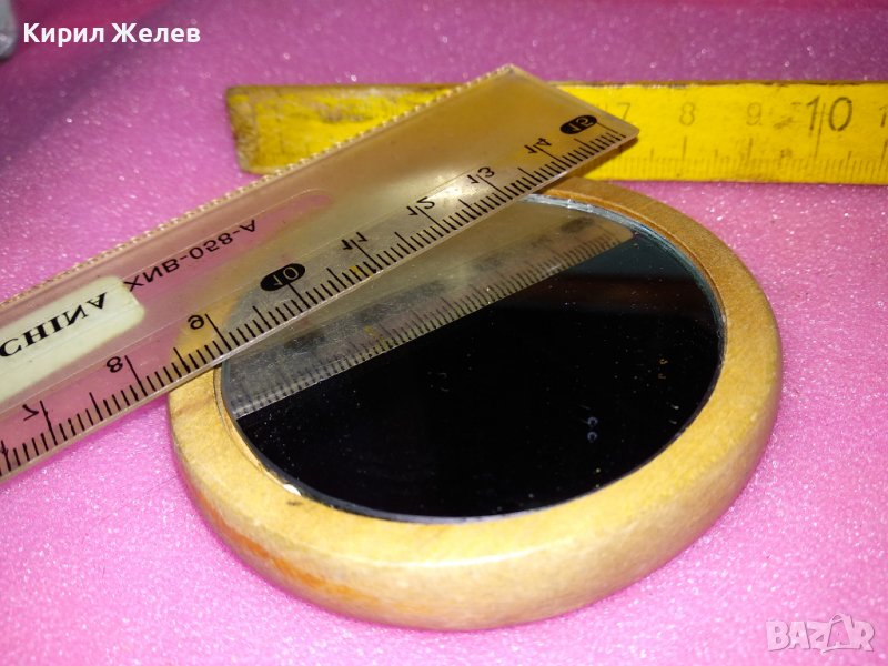 СТАРО ДЪРВЕНО ОГЛЕДАЛЦЕ ДАМСКО За ГРИМИРАНЕ 42825, снимка 1