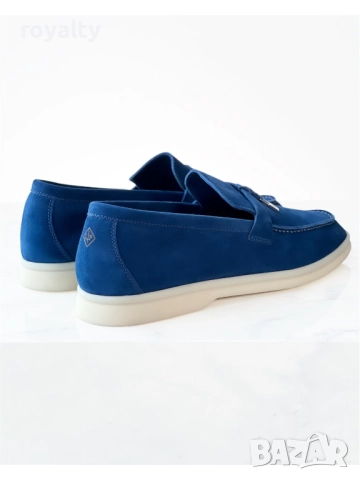 Loro Piana ЕСТЕСТВЕН ВЕЛУР Сини Мъжки Мокасини , снимка 2 - Мокасини - 52280834