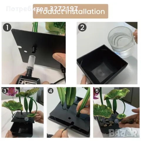 USB 3-степенен релаксиращ настолен,светлинен водопад-фонтан, снимка 6 - Декорация за дома - 48786016