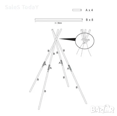 Палатка за детска стая, Иглу, индианска шатра, 120x120x150см, снимка 2 - Други - 43006749