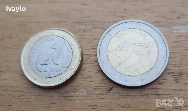 1 Евро и  2 ЕВРО Хърватия 2023