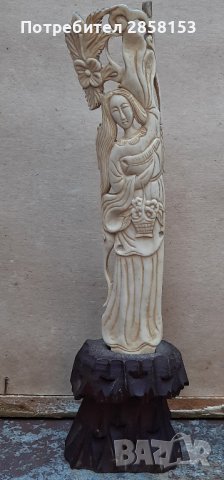 Фино резбована фигура от кост, снимка 7 - Антикварни и старинни предмети - 42641683