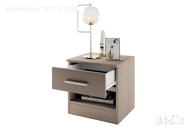 Нощно шкафче Сити 3007 дъб артисан или комбинация мока/ лате, снимка 10 - Шкафове - 47360690