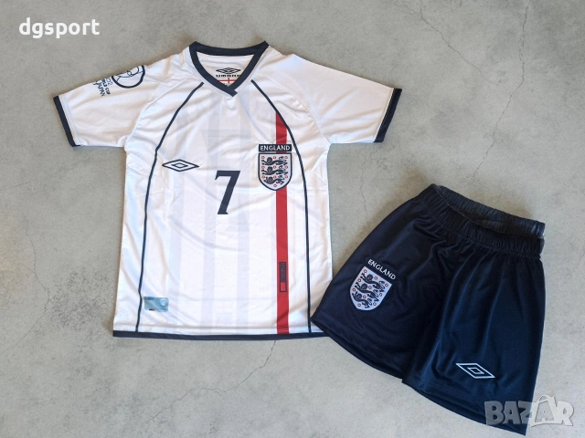Детски екип на Дейвид Бекъм #Англия #ретро модел!!!, снимка 2 - Футбол - 54266507