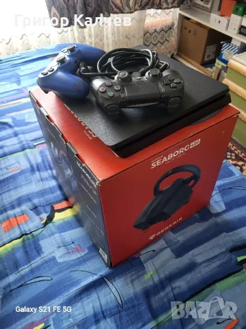 Плейстейшън 4 слим 1 терабайт и волан със педали , снимка 3 - PlayStation конзоли - 50239306