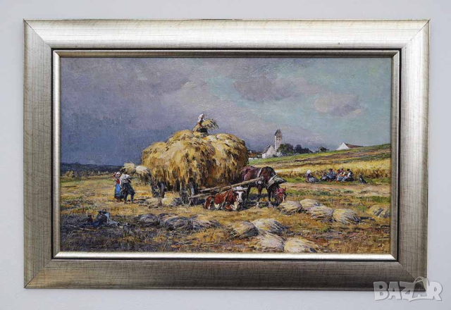 Селски пейзаж, картина, снимка 1