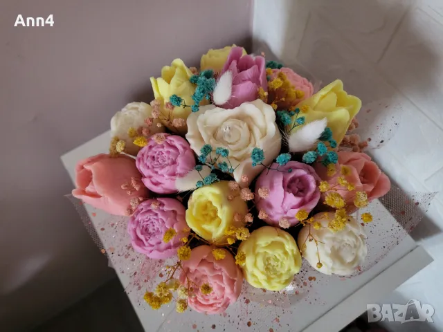 букет от соеви свещи , снимка 3 - Декорация за дома - 48807308