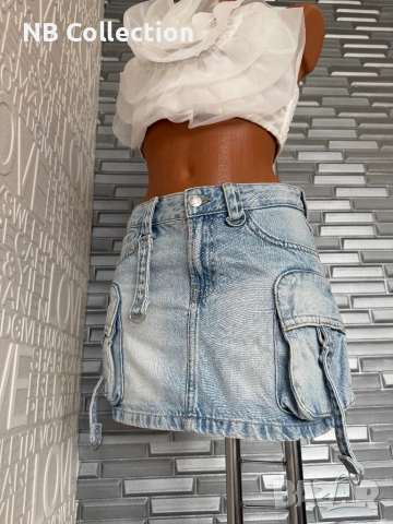 Bershka дамска къса дънкова пола 