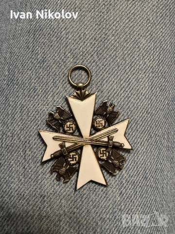 Оригинален орден Deutshen adler IV степен сребро, свастика!