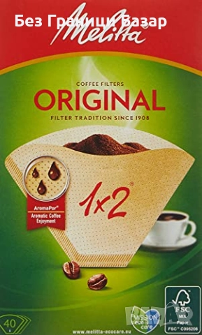 Нови Кафе филтри Melitta Original 1x2 40 броя – Перфектен вкус и баланс