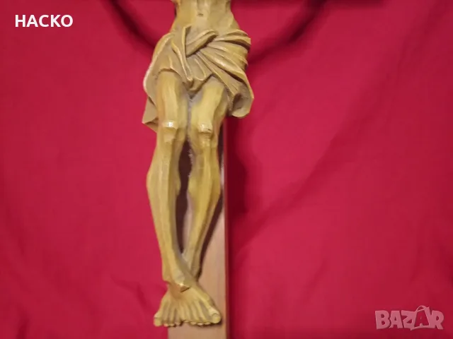 Масивен Дървен Кръст с Разпятие 75/45 см., снимка 5 - Статуетки - 56199801