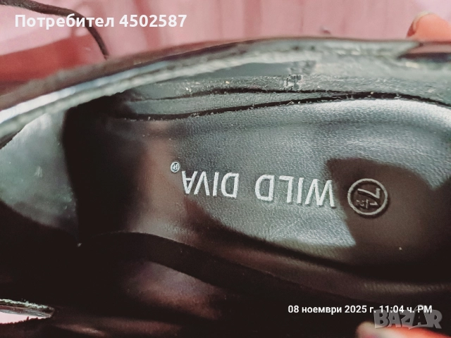 Черни обувки в връзки и 15 см ток, снимка 13 - Дамски обувки на ток - 52949134