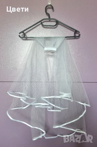 Бели сватбени воали и малка дамска чанта, снимка 3 - Сватбени аксесоари - 50552408