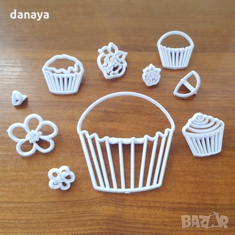 2312 Комплект печати за сладки Кексчета фондан торта, 10 броя, снимка 5 - Форми - 33769051