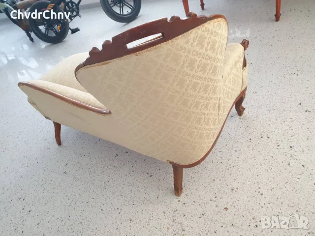 Викториански бароков диван/пейка-канапе-лежанка 155x100x85см, снимка 4 - Дивани и мека мебел - 48414298