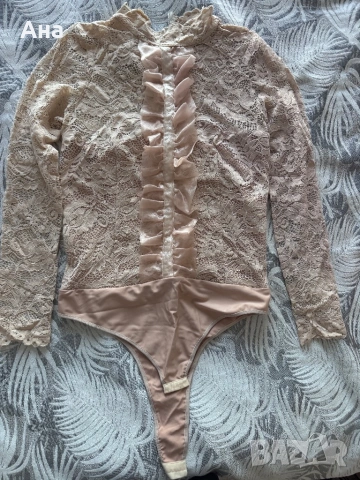 Дантелена блуза/боди, снимка 3 - Блузи с дълъг ръкав и пуловери - 53906994