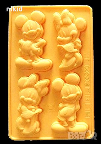 4 Мики Мини Маус Mickey Minnie Mouse силиконов молд форма калъп фондан шоколад гипс декор украса, снимка 2 - Форми - 42708011