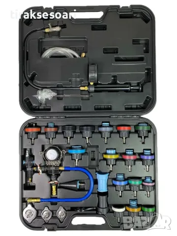 Комплект за диагностика проверка на охладителната система 28 части KRAFTWELLE, снимка 2 - Аксесоари и консумативи - 50173645