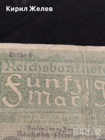 РАЙХ БАНКНОТА 50 марки 1919г. Германия УНИКАТ ЗА КОЛЕКЦИОНЕРИ 36812, снимка 7 - Нумизматика и бонистика - 39898887