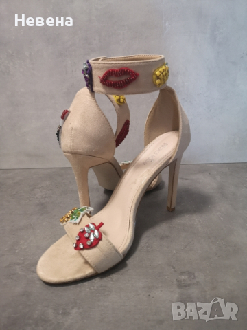 Дамски обувки на ток, официални, телесен цвят, номер 38, снимка 4 - Маратонки - 44614957