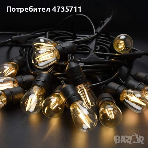 Кабел с фасунги, декоративно осветление, снимка 3 - Декорация за дома - 54089319