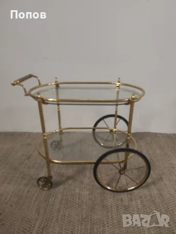 Златна месингова количка стил арт Деко, снимка 6 - Други - 48169208