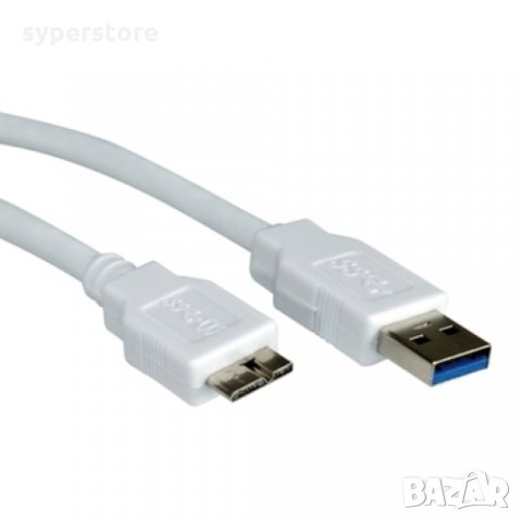 Кабел USB-A към Micro USB-B 3.0 Roline 11.99.8875 Бял 2m, USB-A to Micro USB-B M/M, снимка 2 - USB кабели - 31314317