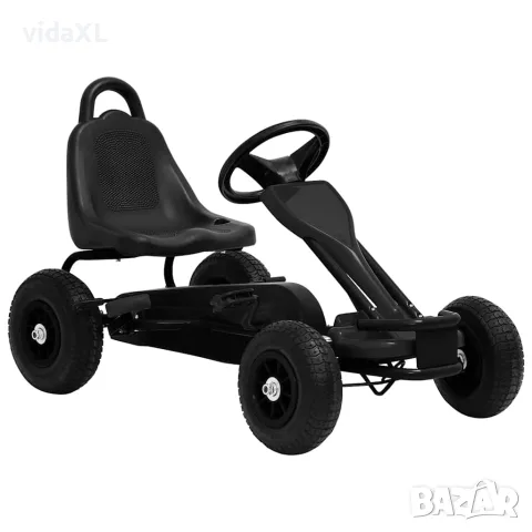 vidaXL Детски картинг с педали и гуми, черен, снимка 1 - Детски велосипеди, триколки и коли - 56147735