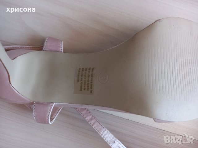 НОВИ официални сандали 41 номер, розов сатен, снимка 5 - Сандали - 37288243