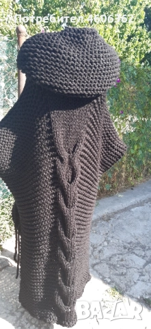 ръчно изплетено пончо , снимка 8 - Жилетки - 51855333