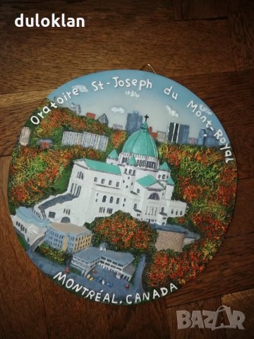 Декоративна чиния от Канада,Свети Йосиф, Монреал., снимка 2 - Колекции - 32311005