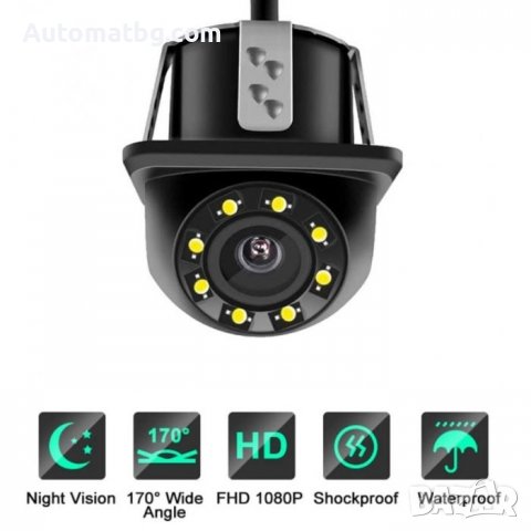 Камера за задна Automat, Широкоъгълна, 8 LED, 12V, Черна, снимка 4 - Аксесоари и консумативи - 37006673