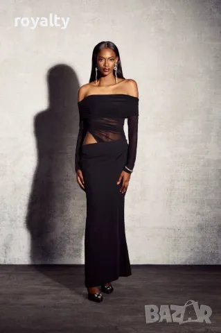 Елегантна черна дамска рокля , снимка 5 - Рокли - 49267930
