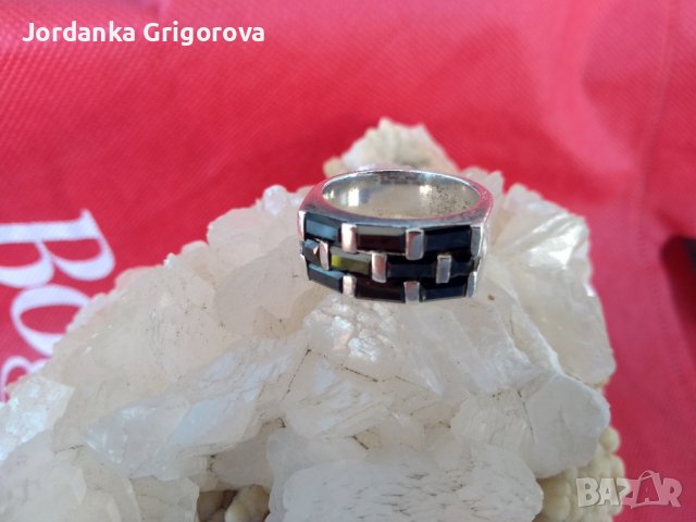 Сребърен пръстен с естествени  камъни, снимка 2 - Пръстени - 40143382