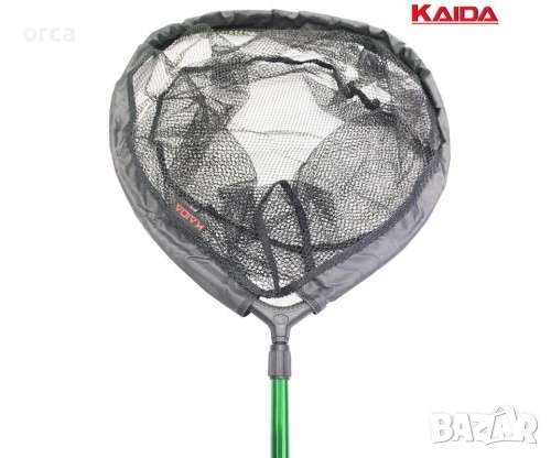 Кеп за риболов KAIDA 2.20м с гумирана мрежа 55х50см, снимка 4 - Такъми - 52856096