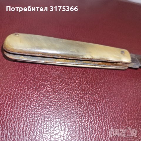 Антично джобно ножче нож с кокалени дръжки, снимка 3 - Ножове - 44376058